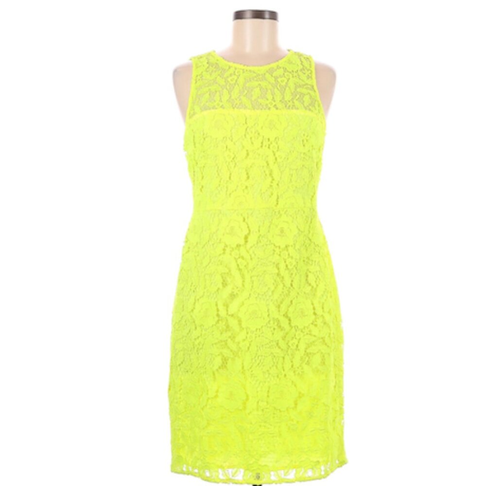 .J Crew Collection Citrus  Lace Shift Sheath Dress.